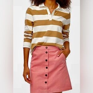057 J. Crew Pink Corduroy Mini Skirt W/ Faux Button Front Size 16